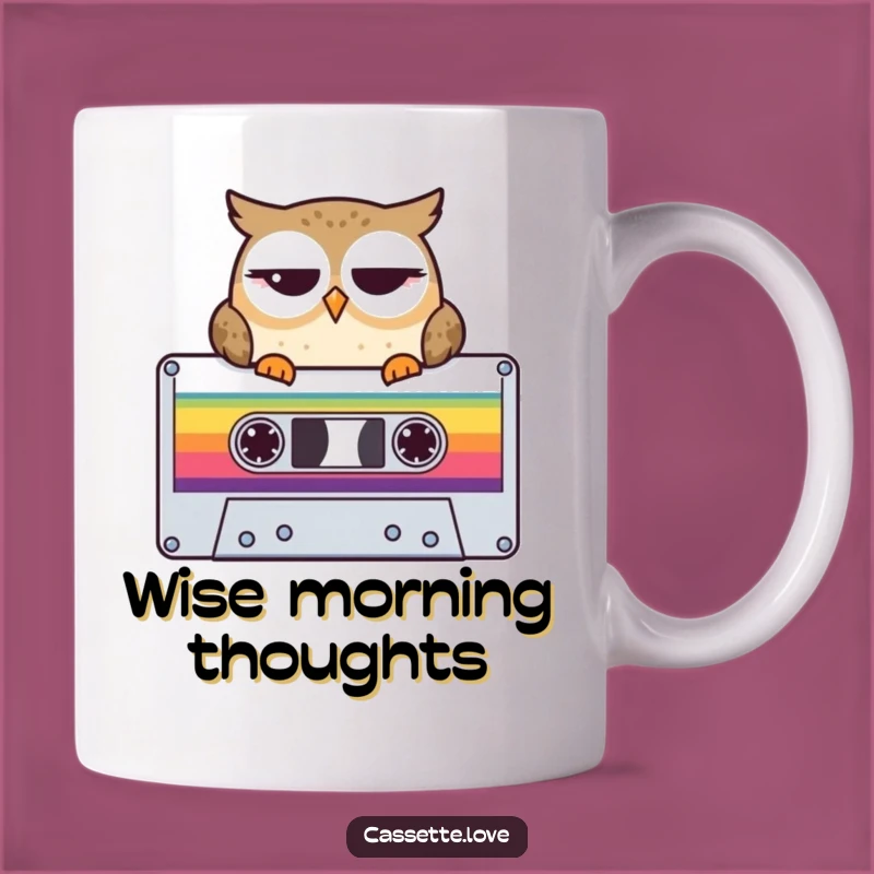 Funny Owl Cassette Mug - Wise & Witty Retro Music Gift