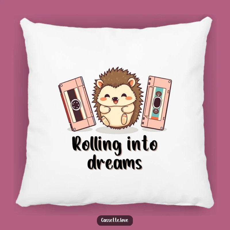 Soft Funny Hedgehog Cassette Roll Pillow: Cozy Retro Comfort