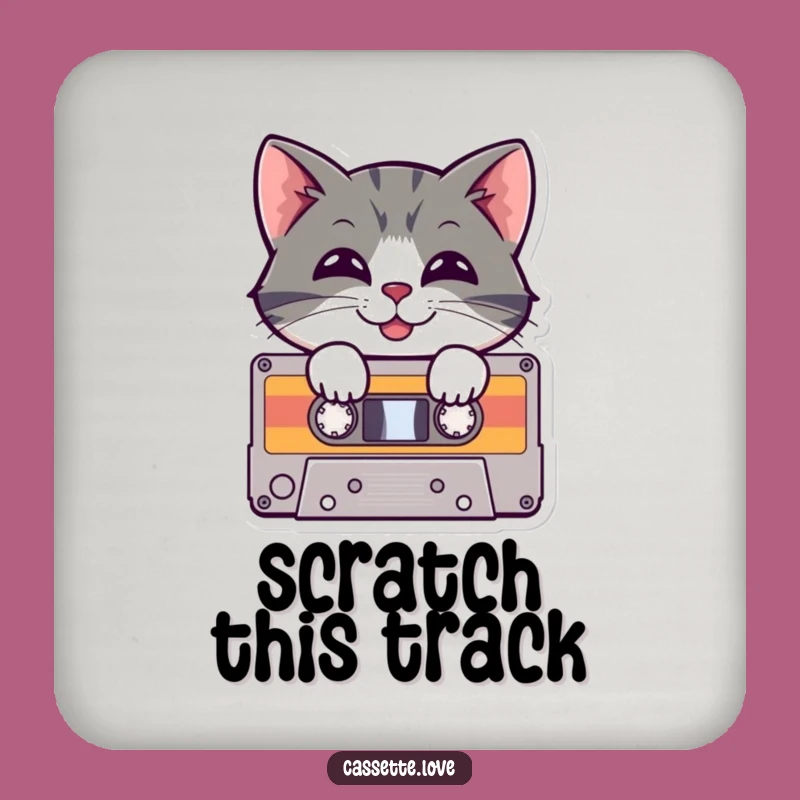 Funny Coasters: Cat in Cassette Tape - Retro Music Drink Protector Set