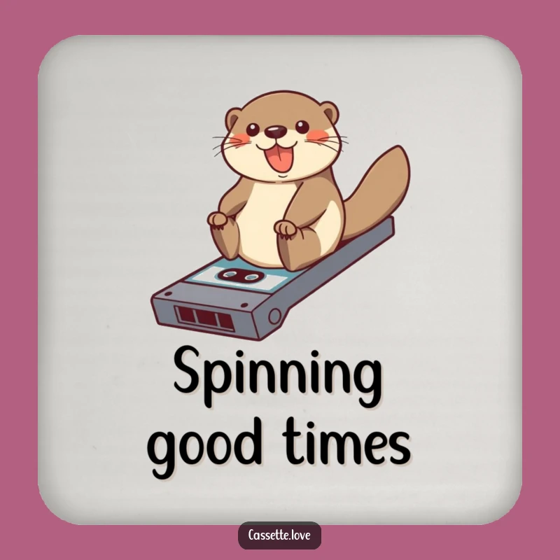 Funny Otter Cassette Ramp Coaster Set: Protect Surfaces with Style
