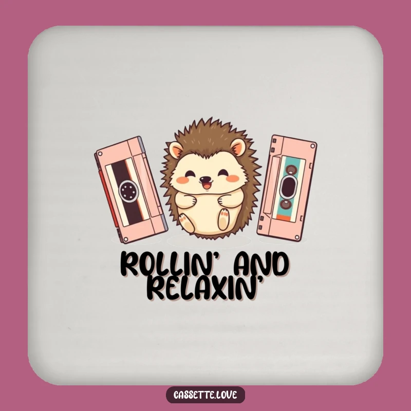 Funny Hedgehog Cassette Roll Coaster Set: Protect Tables with Charm