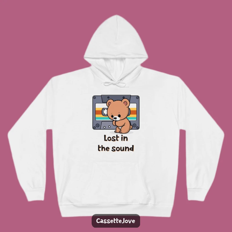 Funny Hoodie: Bear Cub Cassette - Cozy Retro Music Gift
