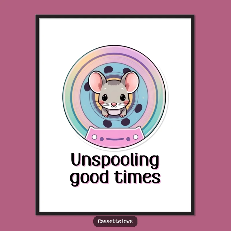 Free Printable Mouse Wall Art: Retro Cassette Decor, Funny Downloadable Art