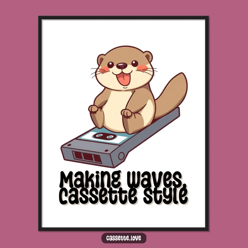 Free Printable Otter Wall Art: Retro Cassette Slide Decor, Funny Downloadable Art