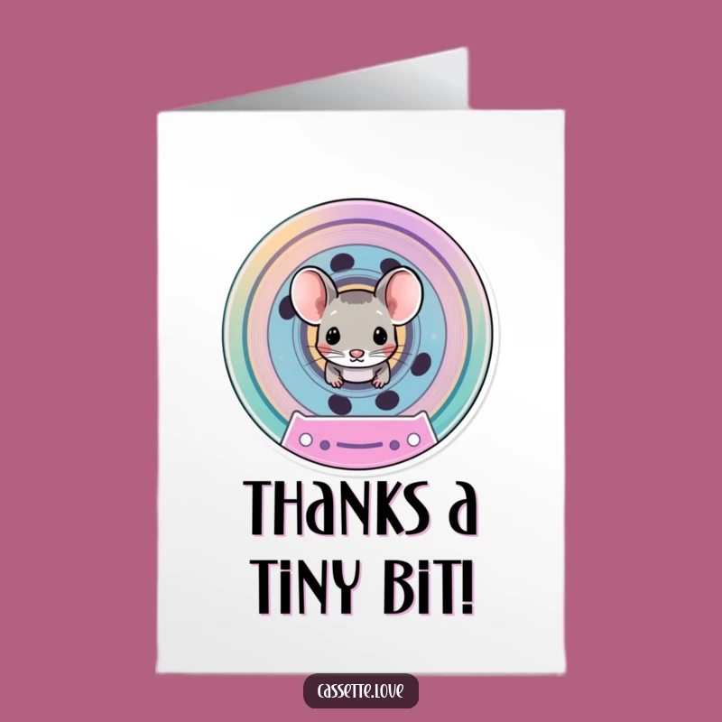 Free Printable Mouse Thank You Card: Cassette Hidden Gem, Downloadable Grateful Gift