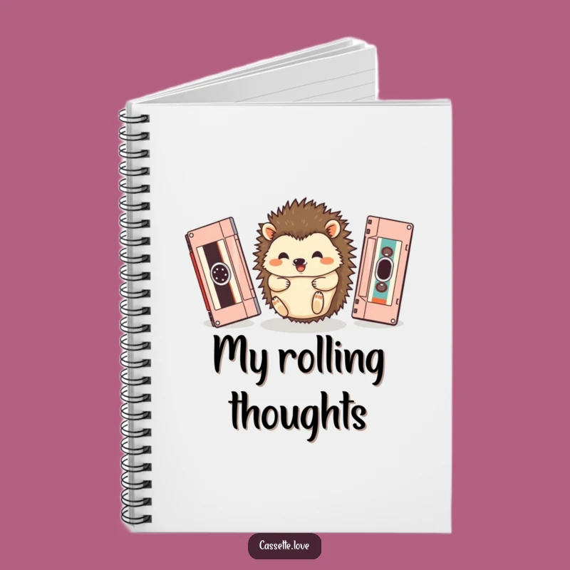Funny Hedgehog Cassette Roll Notebook: Jot Down Your Cute Ideas