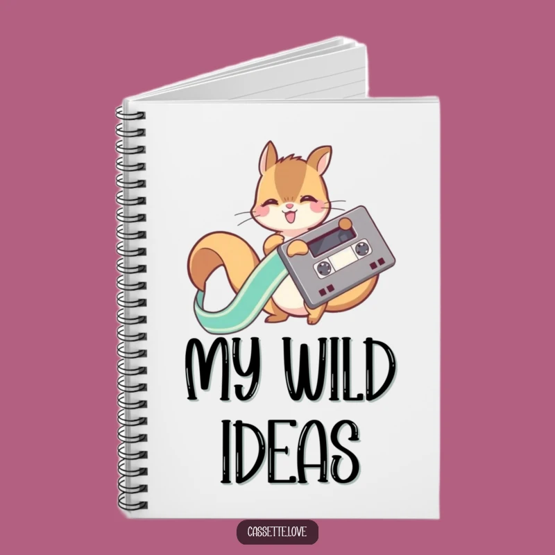 Funny Squirrel Cassette Ribbon Notebook: Jot Down Your Wild Ideas